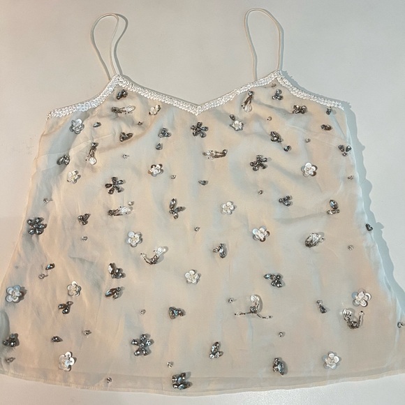 J. Crew Collection Sequins Embellished Beaded Silk Cami - Picture 3 of 11